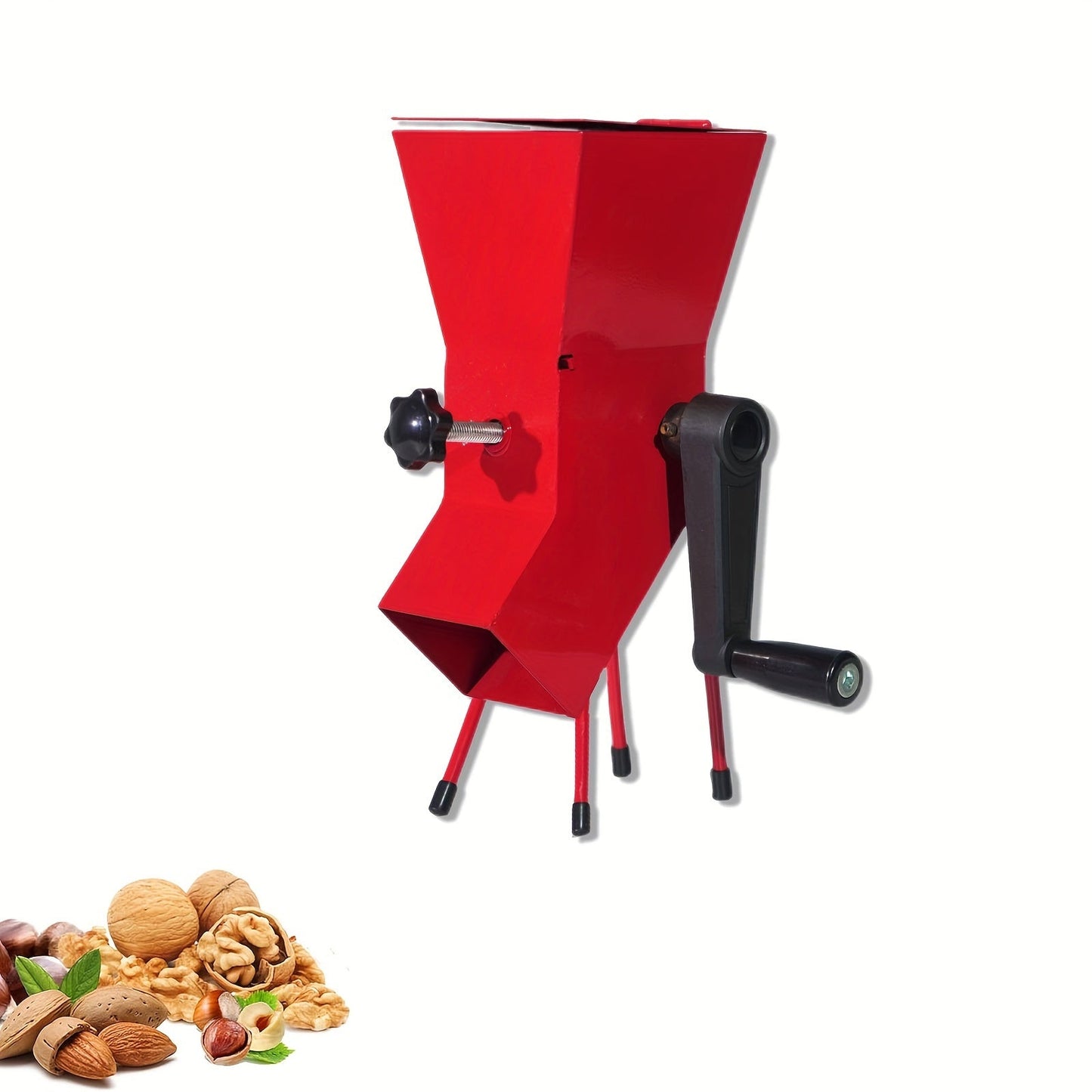 Small Hand Crank Pecan Cracker - All Steel Nut Cracker Machine for Nuts, Sturdy and Adjustable Cute Sheller Device.