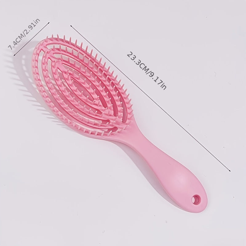 1 count of Hollow Out Hair Comb with Scalp Massage, Anti-static and Anti Knot features for Styling and detangling hair.