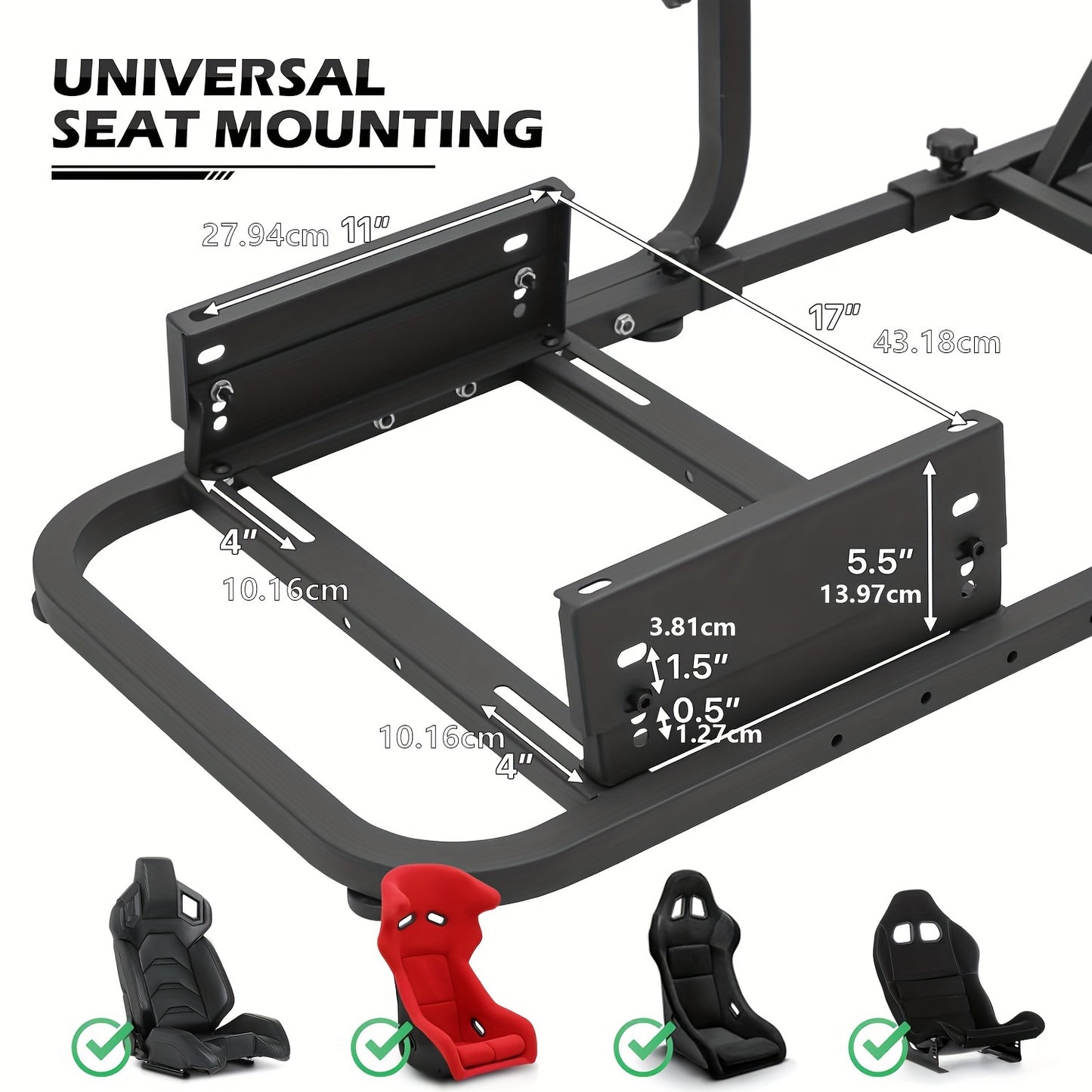 1pc Racing Simulator Cockpit with TV Mount, Metal Construction, Compatible with Logitech and Thrustmaster, for Xbox One, PlayStation, PC - No battery needed.