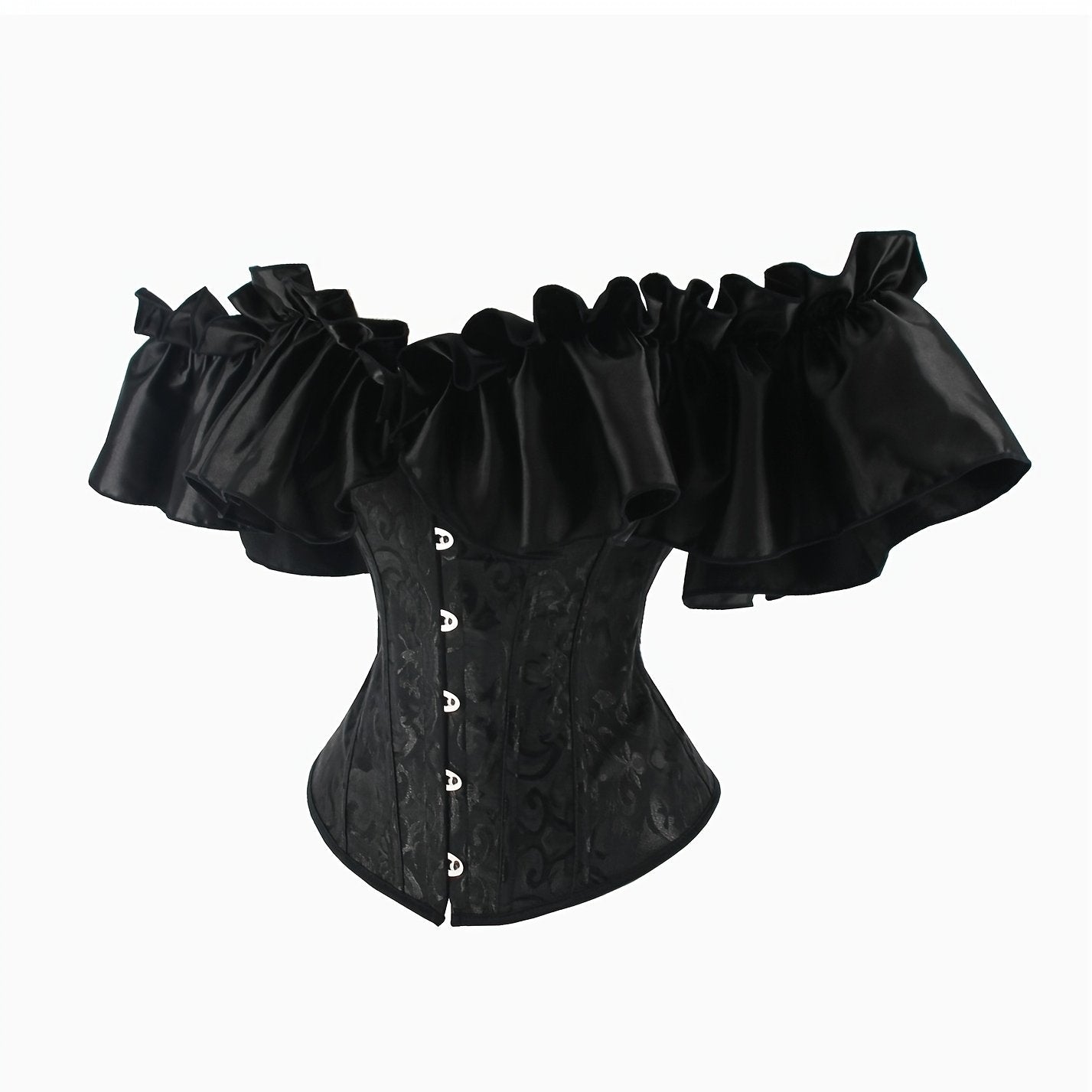 Flounce sleeve corset tops with lace-up bustier design for women's lingerie and shapewear.