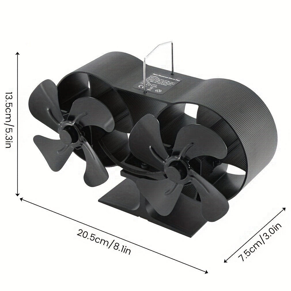 Wood stove fan with 8 blades operates quietly and is heat-powered, perfect for use with wood, gas, pellet, or log burners. Improves air circulation and helps lower energy expenses.