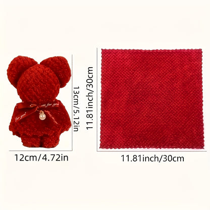 Set of 20 cute teddy bear towels with tote bag, perfect for weddings, birthdays, Mother's Day, gifts, back-to-school, and Christmas.