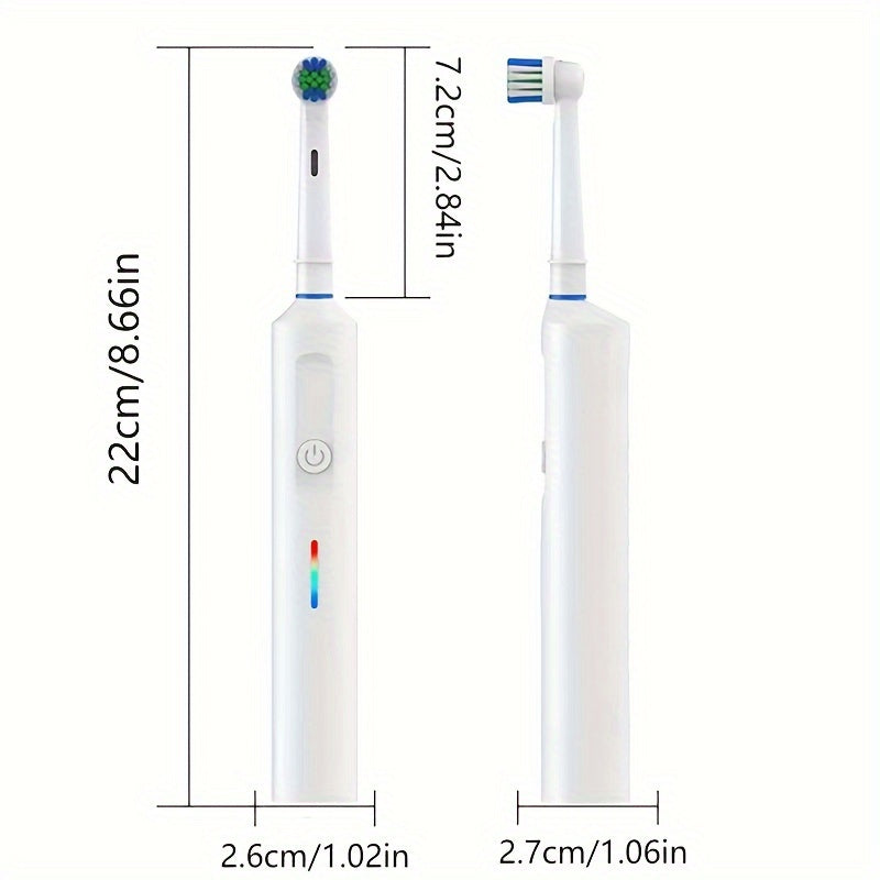 Alyson electric toothbrush with 4/6/8 brush heads, 3D rotating head, smart adult soft hair, fully automatic teeth cleaner, suitable for men and women. Features IPX7 waterproof rating, 3