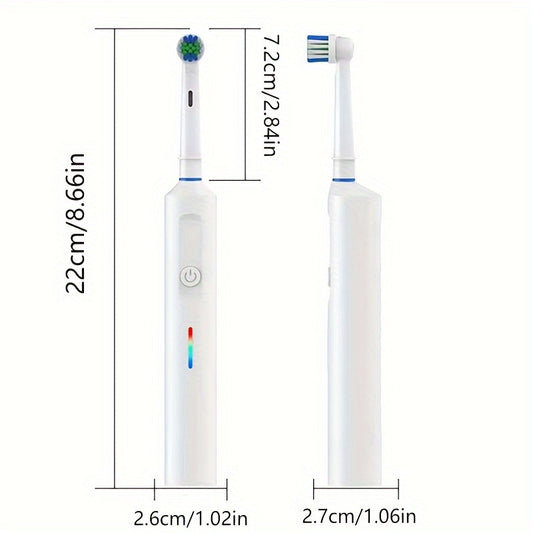 Alyson electric toothbrush with 4/6/8 brush heads, 3D rotating head, smart adult soft hair, fully automatic teeth cleaner, suitable for men and women. Features IPX7 waterproof rating, 3