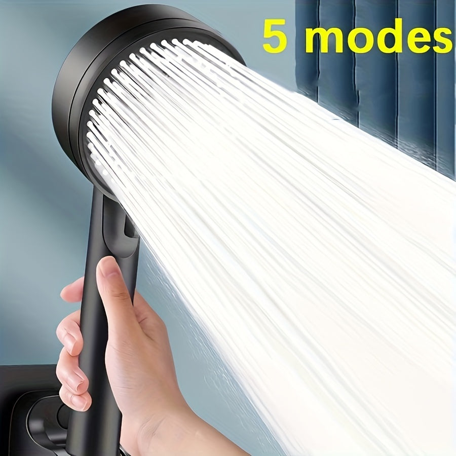 1pc 5-Mode High-Pressure Wall Mounted Shower Head