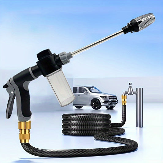 High pressure car cleaning water gun with 3/4 inch hose nozzle for household cleaning and gardening.