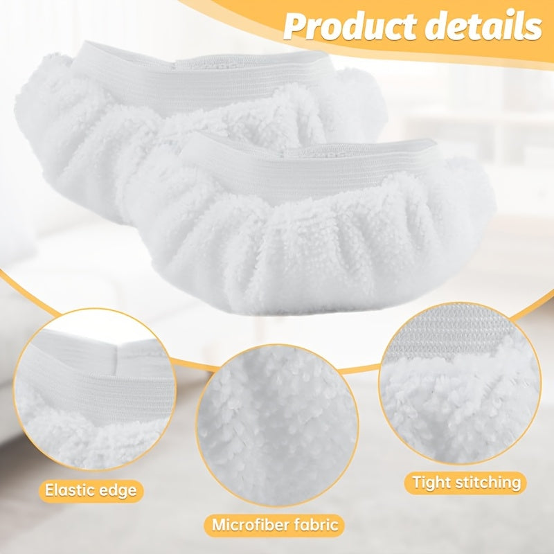 Set of 4 Reusable Microfiber Steam Mop Pads, Easily Washable and Compatible with Majority of Handheld Steam Cleaners for Home Cleaning