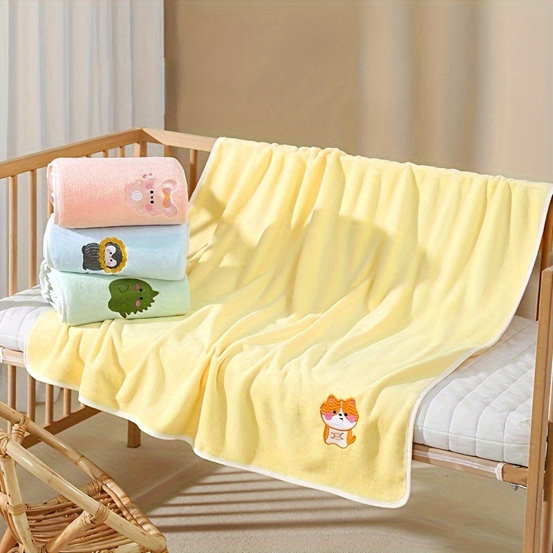 Newborn Bath Towel: Ultra Soft and Highly Absorbent, Fast-Drying Coral Fleece Throw Blanket, Thickened and Non-Shedding