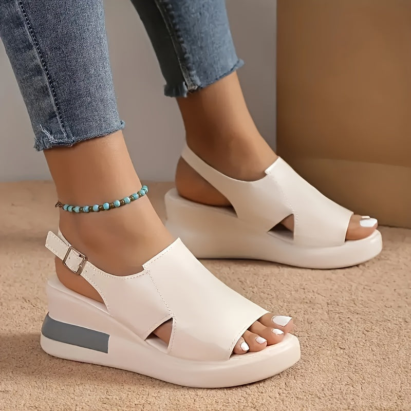 Wedge sandals for women, comfortable and stylish with buckle strap.