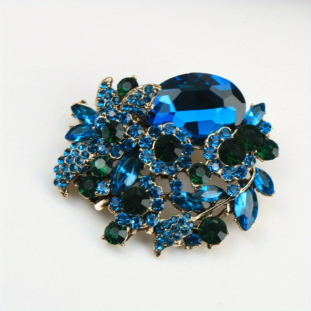 Stylish Flower Brooch Pin with Large, Sparkling Rhinestones - Perfect Birthday Gift for Fashion Enthusiasts