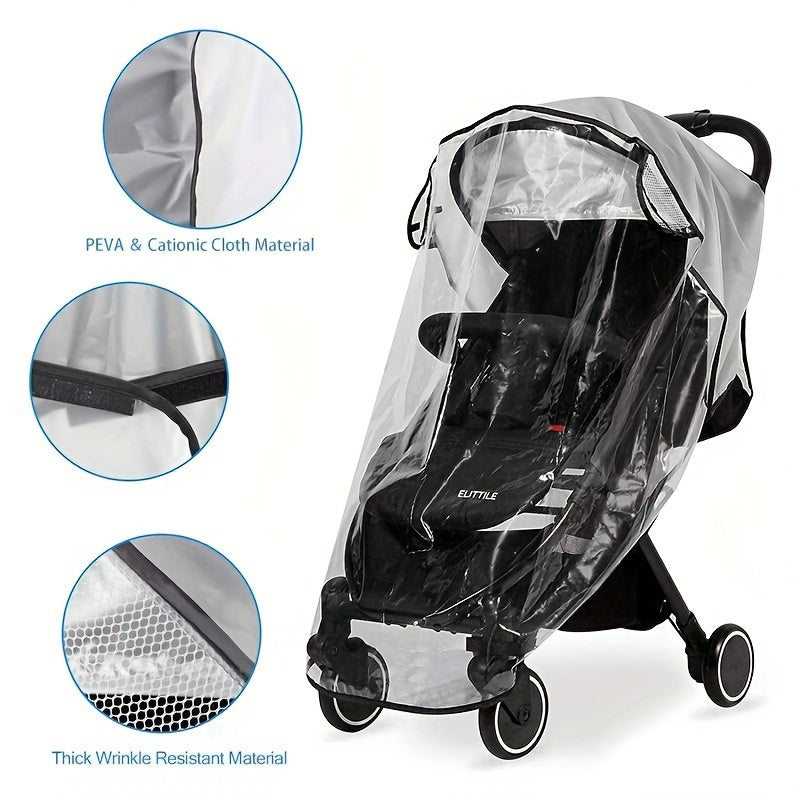 Protection from the elements with a stroller rain cover - keeping your little one cozy and dry with windproof, waterproof, and insect-proof features, alongside winter warmth protection for carriages.