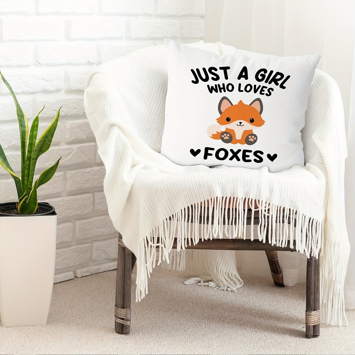 Unique and Delightful Fox Lover Pillow Cover 18x18 - Ideal Present for Women & Girls, Stylish Polyester Home Decor (Pillow sold separately)