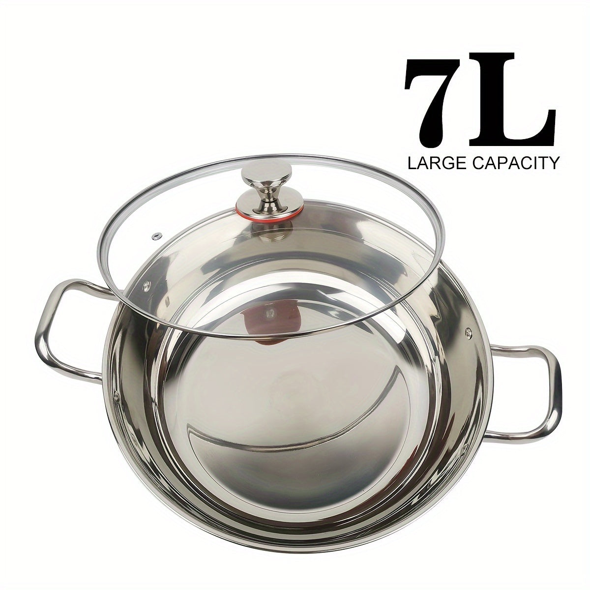 Stainless Steel Soup Pot with Glass Lid, Large Capacity, Fast Heating, Works on All Stovetops, Durable, Easy to Clean - A Must-Have Kitchen Cookware Item