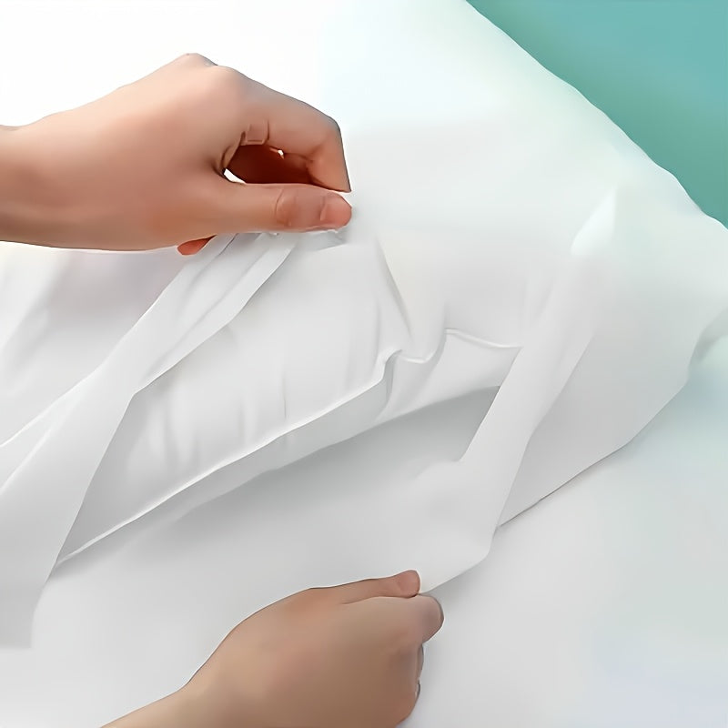 Set of 2 White Disposable Pillowcases - Modern Non-Woven Material, Durable, Dustproof, Ideal for Hotels, Salons, and Home