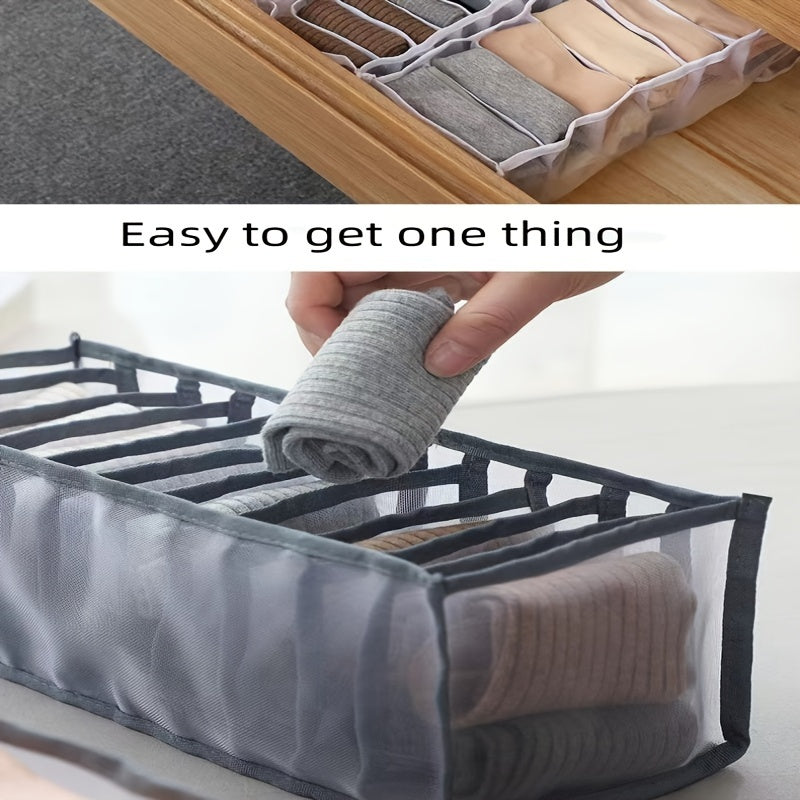 Three underwear storage boxes for organizing socks, bras, and underwear in your wardrobe or drawer.