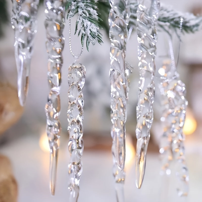 25 Sparkling Acrylic Icicle Ornaments - Ideal for any Holiday