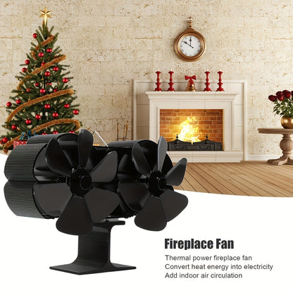 The Anirun Heat Powered Fireplace Fan is a 6-blade, self-starting fan that is resistant to high temperatures and operates silently. Made of portable metal, this exhaust fan efficiently circulates heat without the need for electricity. It is ideal for