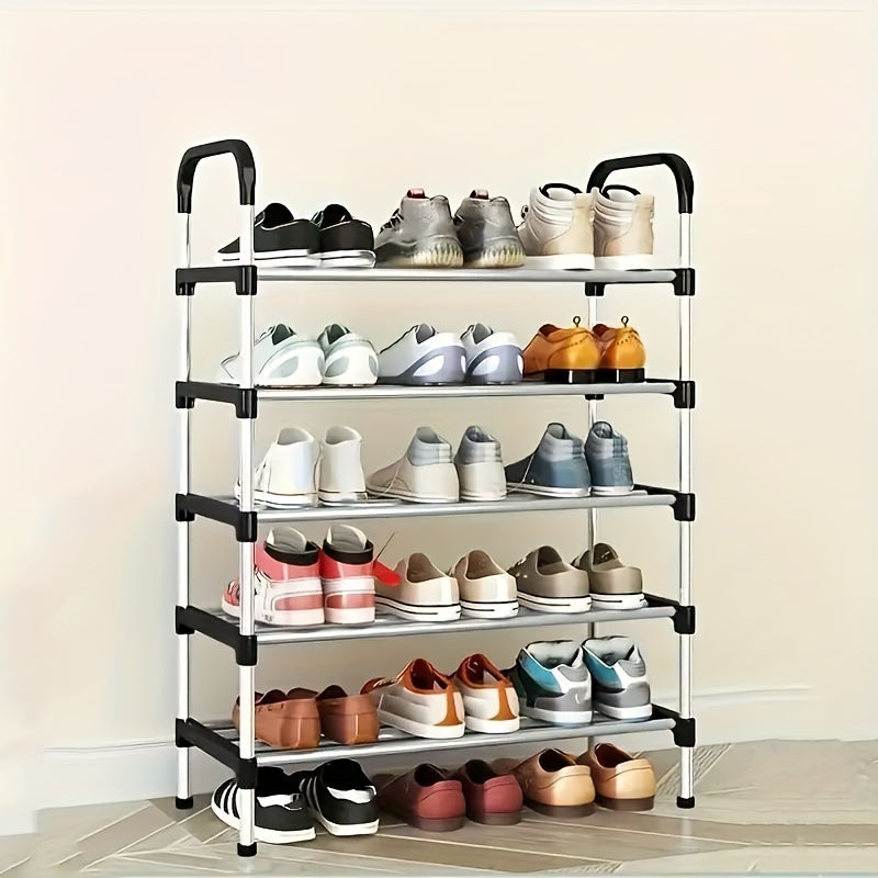 Durable Shoe Storage Organizer with Versatile Multi-Layer Rack - Simple Assembly, Ideal for Entryway, Bedroom, Office, and Beyond - Made of Strong Plastic and Metal Materials