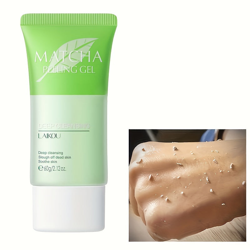 LAKOU Matcha Face & Body Scrub - Deeply cleanses, controls oil, moisturizes, and exfoliates. Contains tea tree essence and salicylic acid. Suitable for all skin types. Alcohol-free. Comes