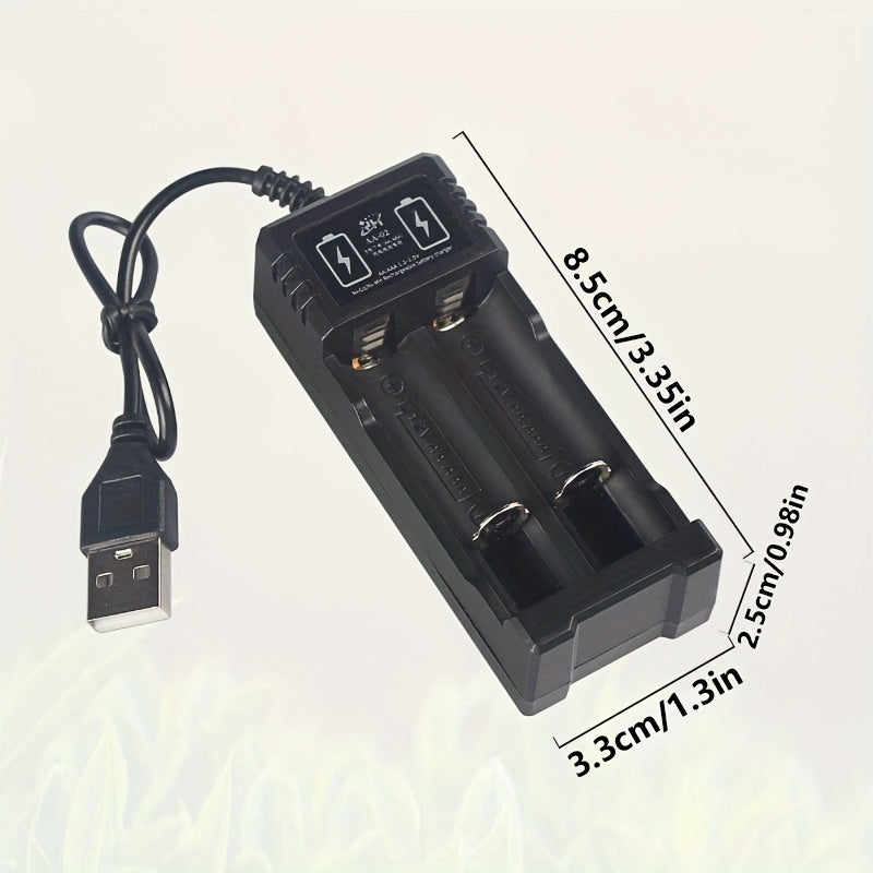 USB rechargeable charger for AA & AAA Ni-MH & Ni-CD batteries, high-speed charging, compact design, ≤36V, battery not included.