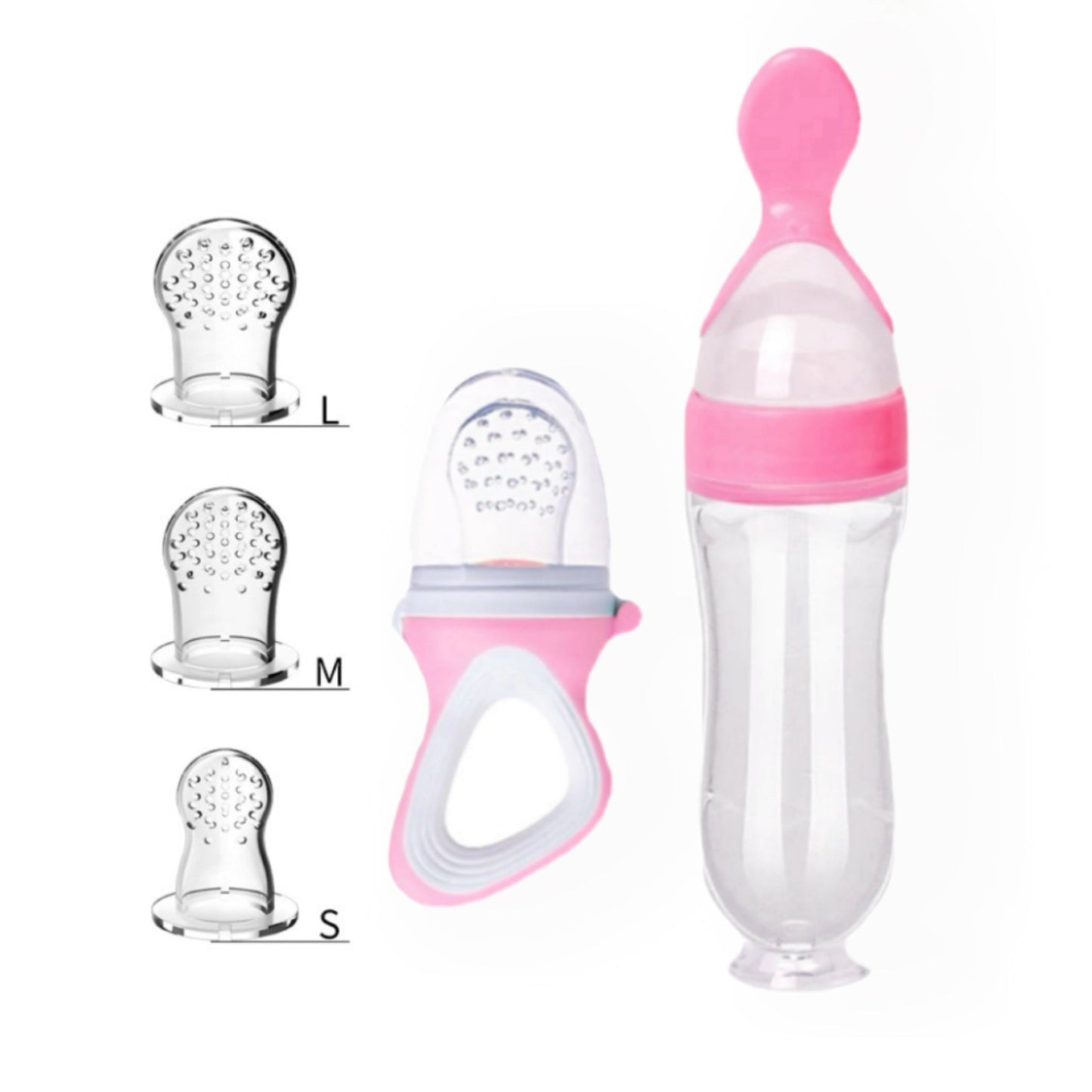 Get a set of 3 Fruit Feeder Pacifiers with a Food Spoon Dispenser, perfect for babies starting solids. Makes a great gift for Christmas, Thanksgiving, New Year's, or Valentine's Day!