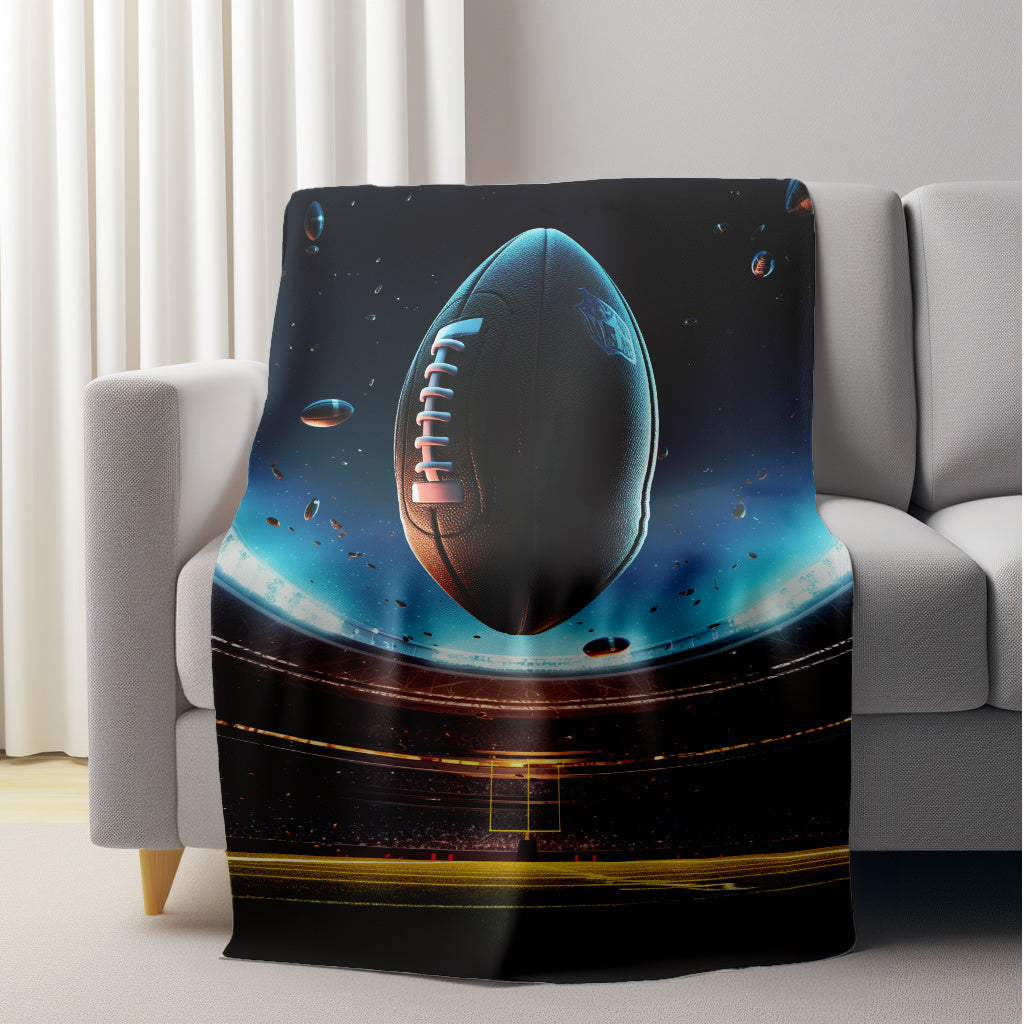 Soft, warm, and lightweight, this contemporary-style American football stadium print flannel throw blanket is ideal for cozying up on the sofa, napping at home or in the office, or taking with you on camping trips or travels. Made of tear-resistant