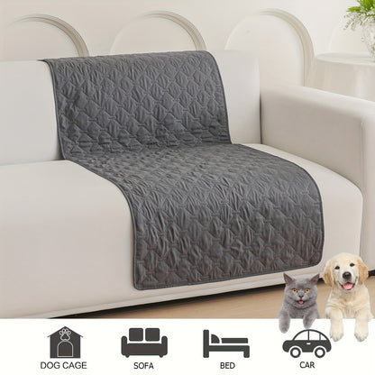 Multi-size dark grey waterproof pet mat for dogs and cats with anti-fouling properties, polyester fiber filling. Suitable for all seasons, ideal for outdoor use, car back seat, and pet