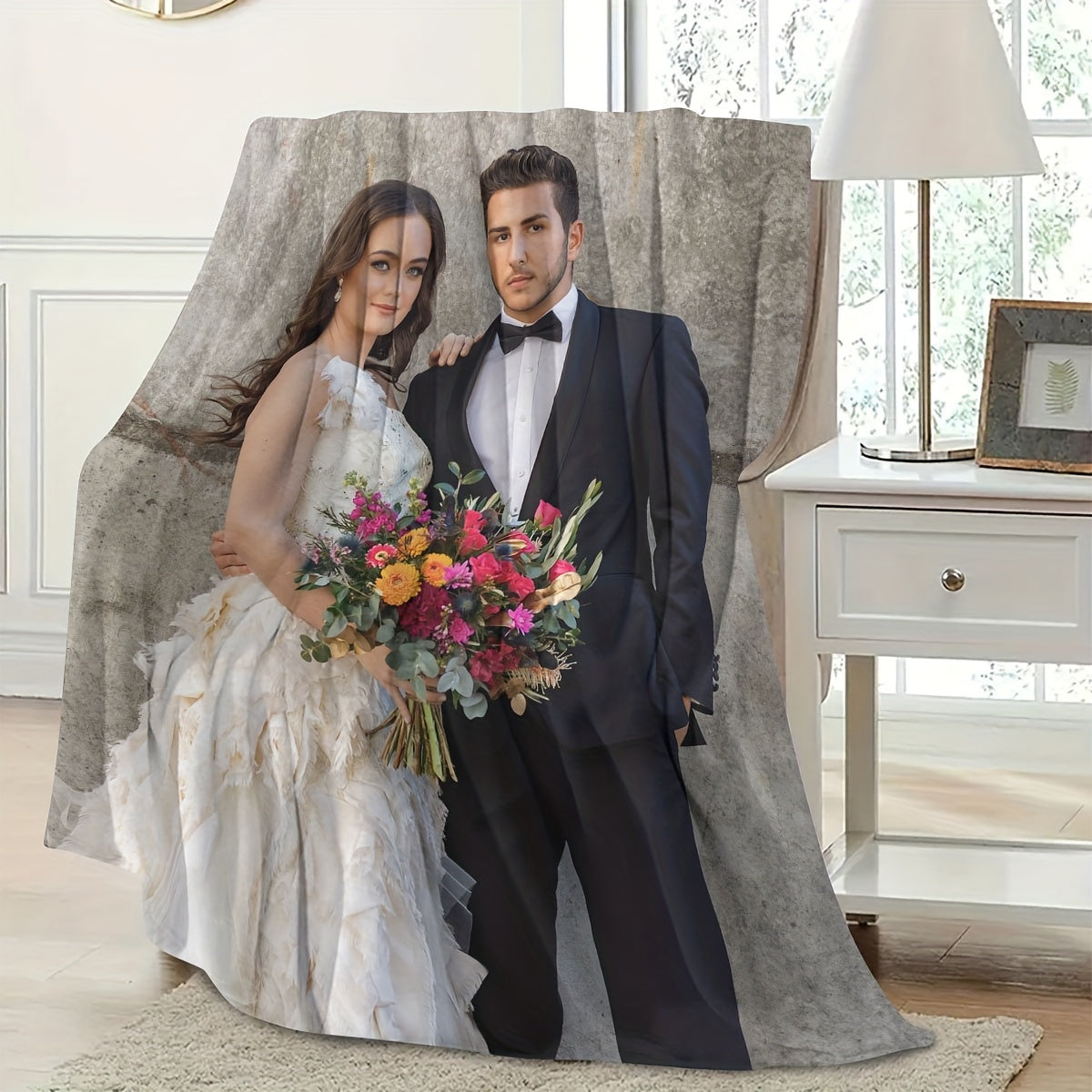 This personalized Custom Digital Print Fleece Blanket is perfect for everyone, including girls, boys, adults, and makes a great Valentine's Day gift. It is lightweight, soft, and comfortable, making it suitable for use on the bed, sofa, camping, or