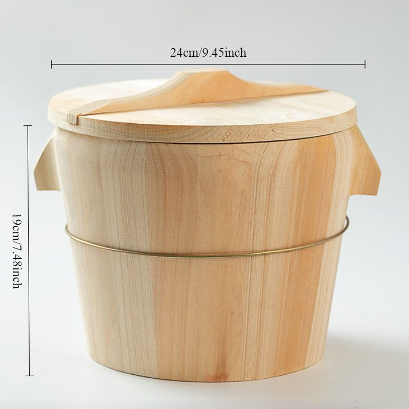 Wooden Steamer Basket - Ideal Kitchen Tool for Healthy Cooking, Great for Steaming Rice & Vegetables