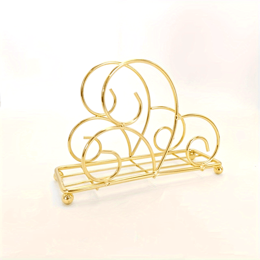 One metal cartoon tree-shaped napkin holder with hollow-out design for kitchen or dining table decoration, made of cast iron.