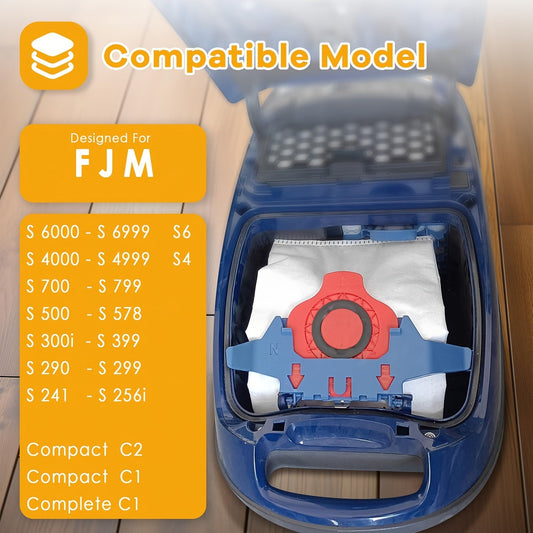 Получите набор из 20 полиcarbonate FJM мешков для пылесосов, совместимых с моделями Miele AirClean 3D Efficiency, включая Compact C1, C2, Complete C1, S6/S4, S6000-S6999, S4000-S4999, S700-S799, S300I-S399, S290-S299, S241-S256i. Этот пакет также