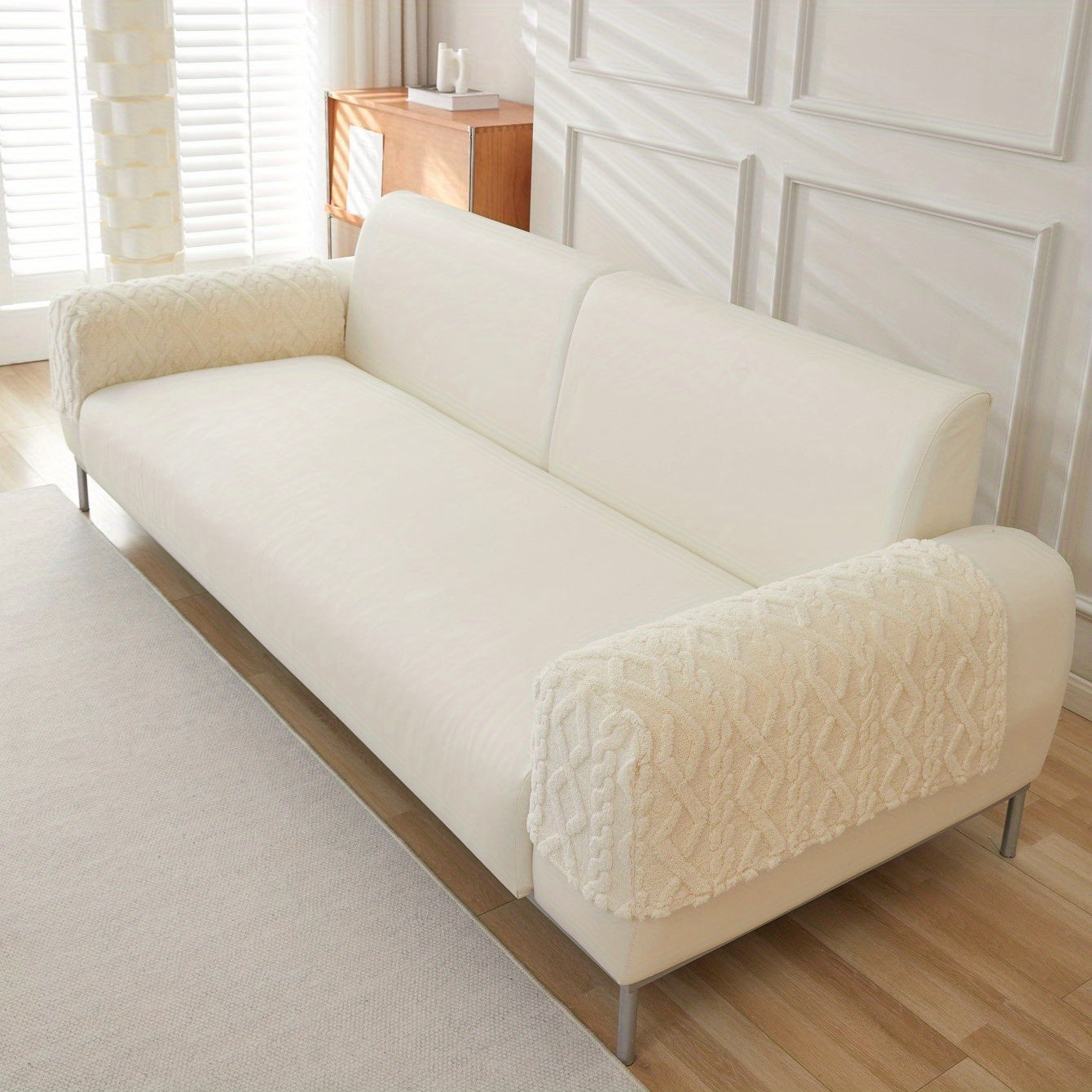 2-qismli Yumshoq Jakard Sofasi Armrest Slipcover - Mebelingizni himoya qiling va yaxshilang.