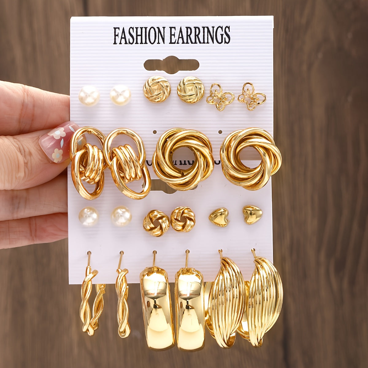 [Top Pick] Collection of 11 Sets of Golden Earrings Featuring Various Designs of Zinc Alloy Earrings Perfect for Women's Everyday Wear and Gifting on Special Occasions