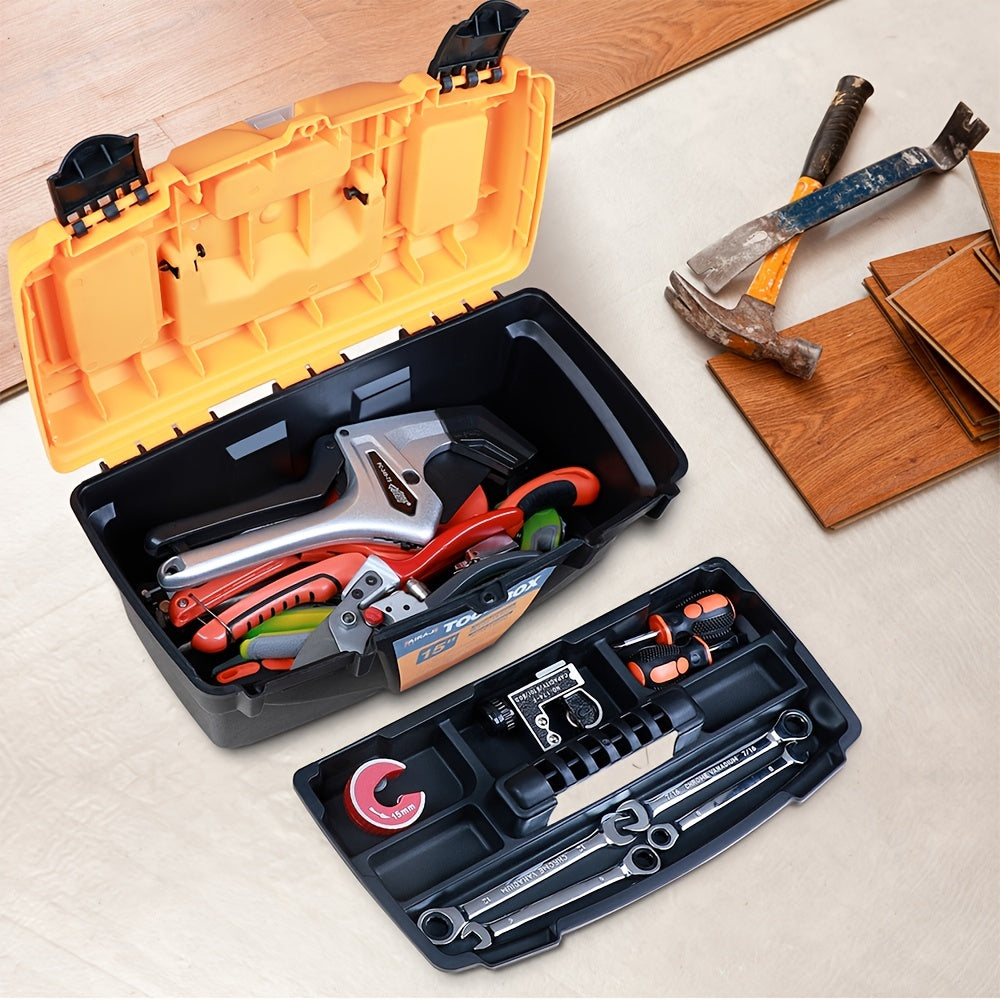 AIRAJ Hardware Toolbox Set in 12 & 15 Inch Plastic Thick Combination Suitcase for various uses.