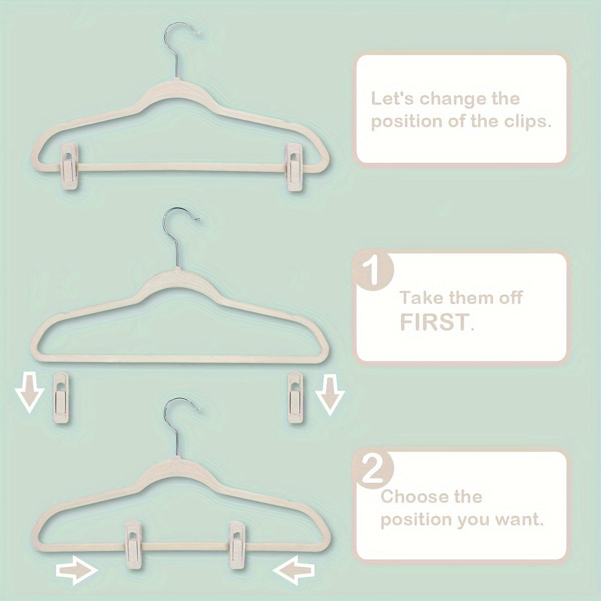 This set includes 50 velvet clothes storage hangers, ideal for drying children's clothes. The durable, anti-slip design ensures secure storage and organization in any household space, from bathrooms to bedrooms, closets to wardrobes, and even dorm rooms.