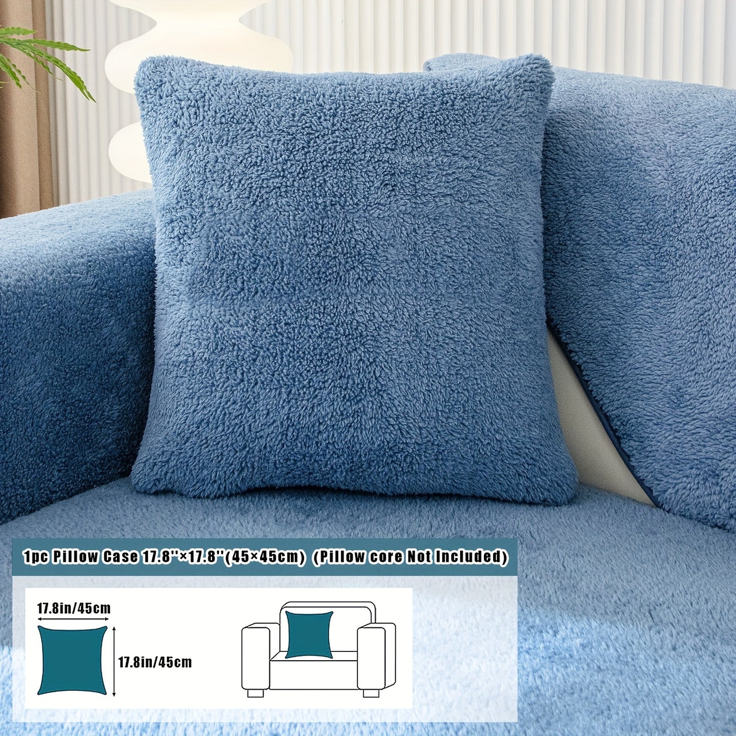 Thick Sherpa Fleece Sofa Slipcover for Pet-Friendly Protection and Comfort in Bedroom, Office, or Living Room.