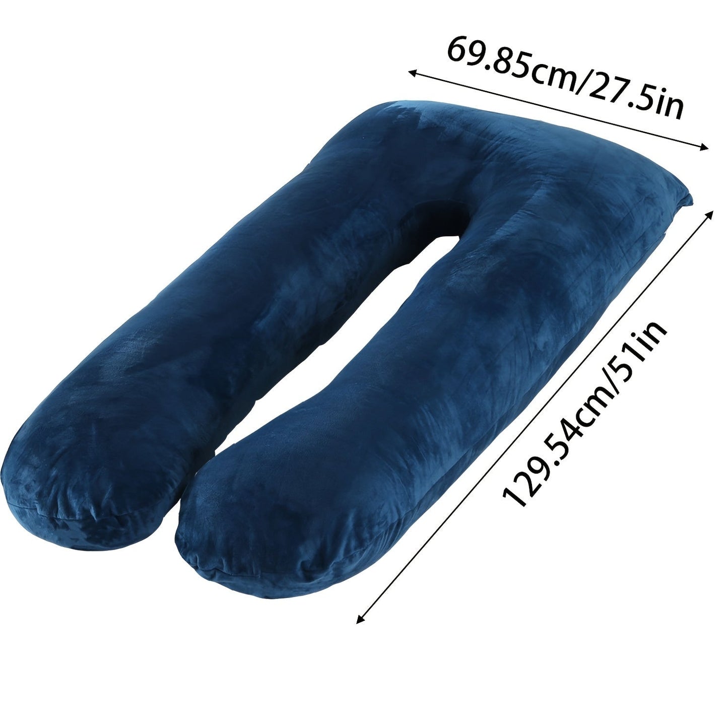 Hidden Blue Waist Support Side Sleeping Support Abdominal Pillow - Crystal Velvet U-shaped Maternity Pillow