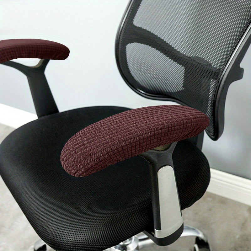 Set of 2 stretchable, water-resistant armrest slipcovers for office chairs protect arms and desk chair from scratches and stains. Ideal for rotating and computer chairs, these slipcovers make a stylish home decor accessory for your couch.