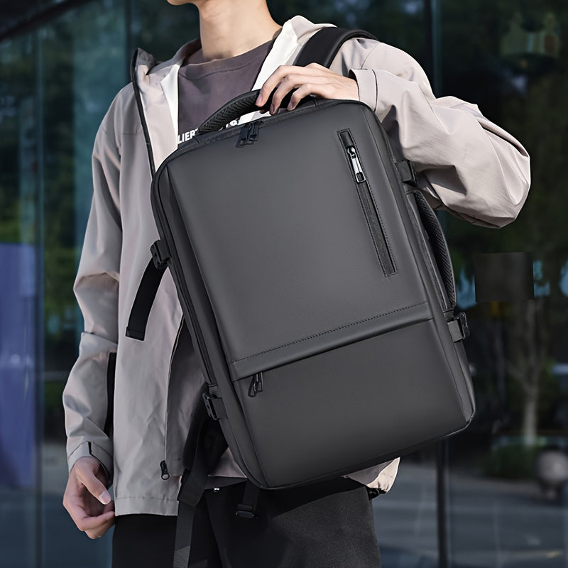 New multifunctional men's backpack made from durable nylon fabric. Suitable for short trips and convenient business travel, featuring multiple pockets and large capacity. Perfect for