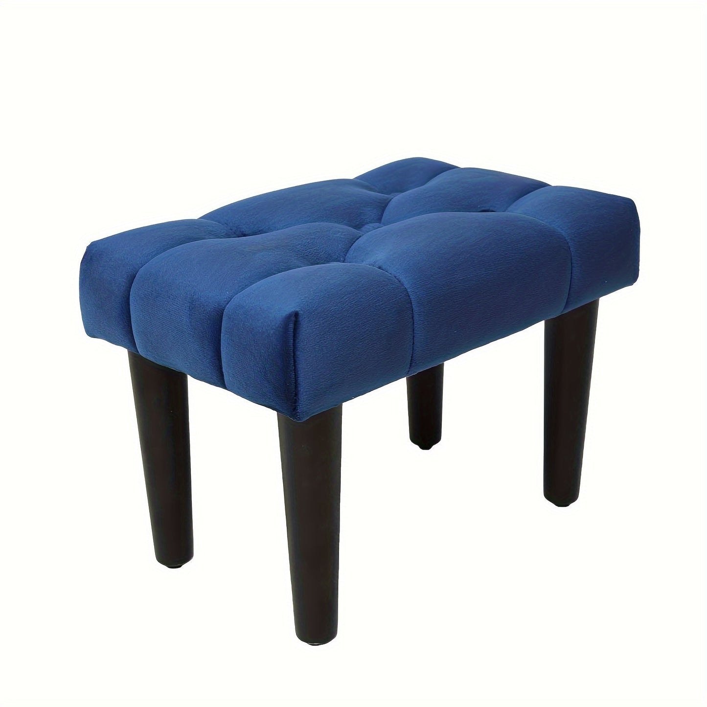 Small Footstool Ottoman, Velvet Soft Ottoman with Wood Legs, Perfect for Extra Seating in Living Rooms, Entryways, and Offices