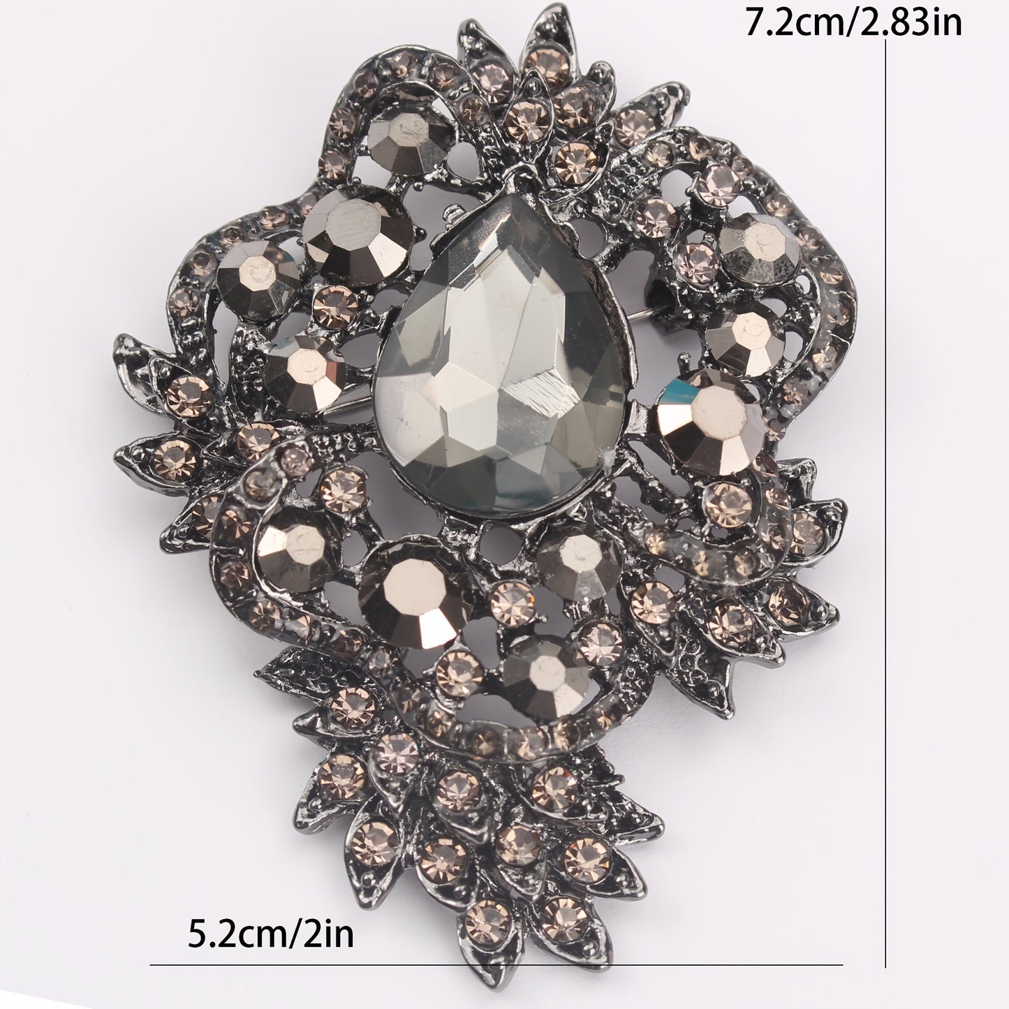 Stylish Rhinestone Brooch Pin - Fashionable Addition to Sweaters, Cardigans & Coats