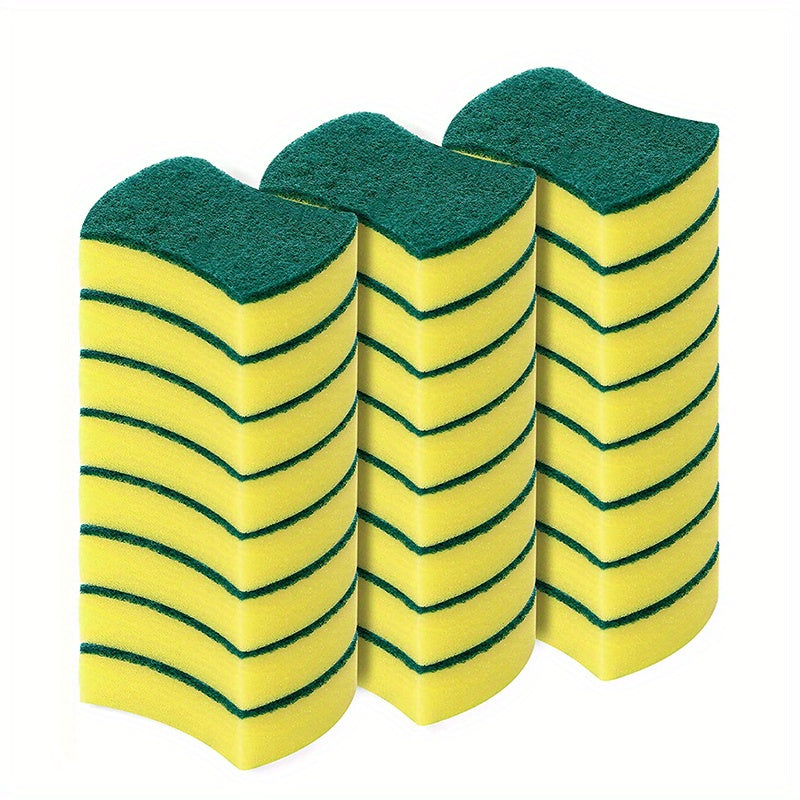 12/24pc Kitchen Cleaning Sponge Set with Dish Towels, Scouring Pads, and Anti-Scratch Scrubbers for Dishware.