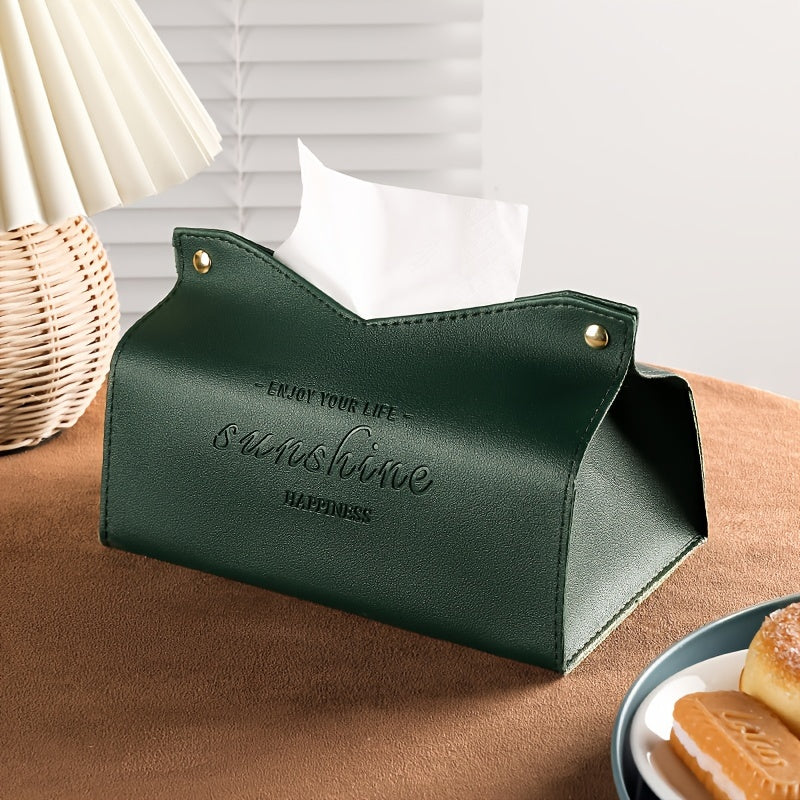 1 piece of leather tissue box for car and home decoration, large storage box for napkins, suitable for living room, bedroom, kitchen, and desktop. Makes a perfect Christmas or Halloween gift.