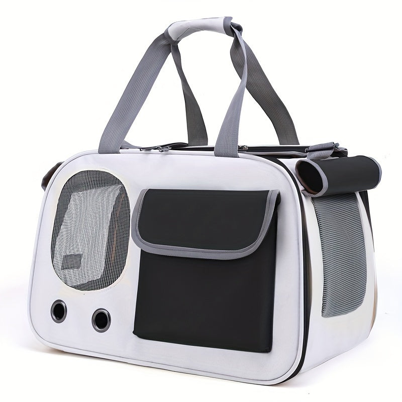 Lightweight, breathable and durable portable cat carrier that folds for easy storage.