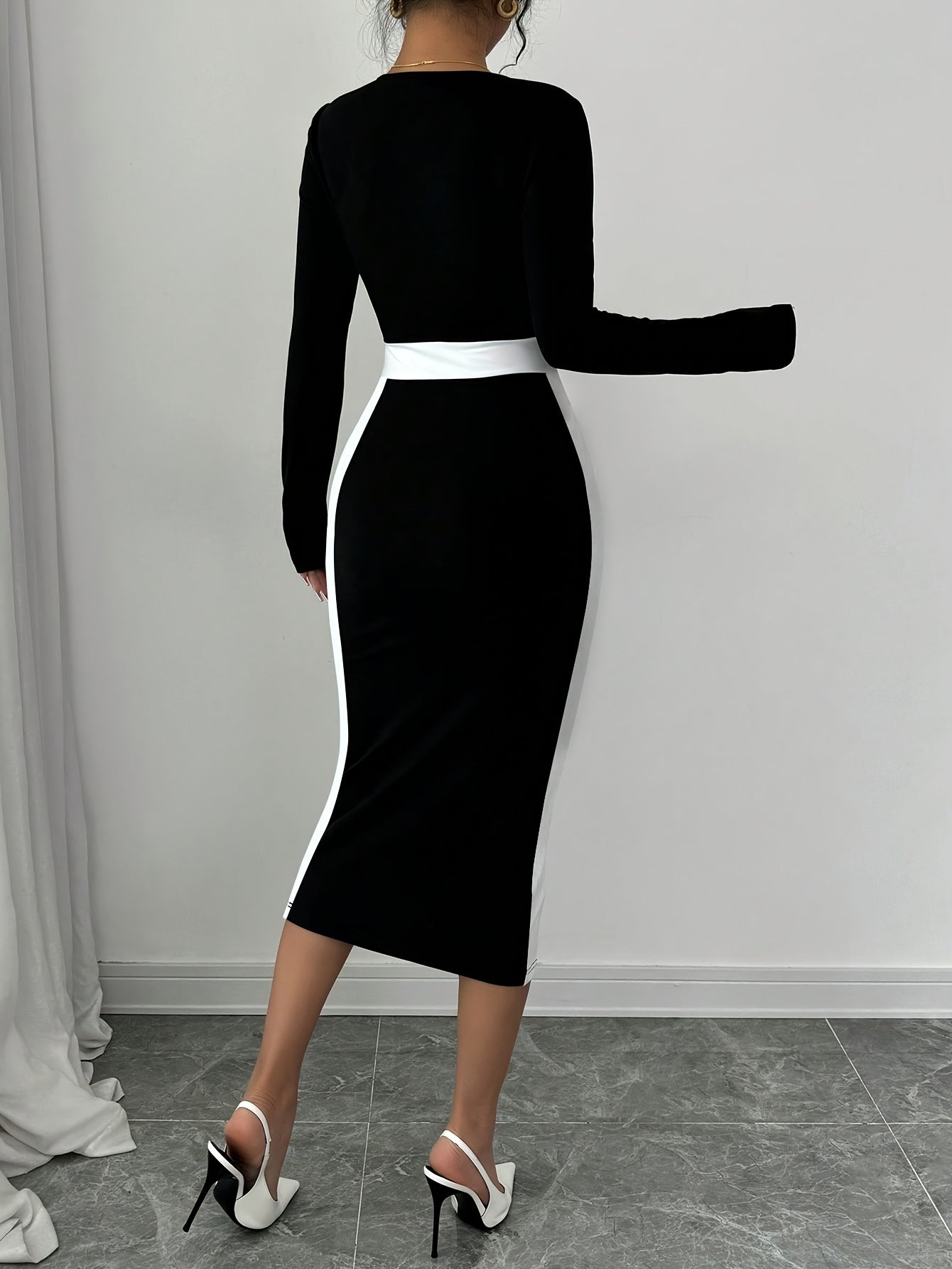 Sophisticated splice dress