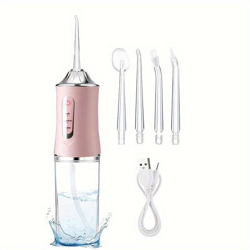 Electric Water Flosser with precise pressure control, 360 degree rotating nozzle, suitable for home and travel.