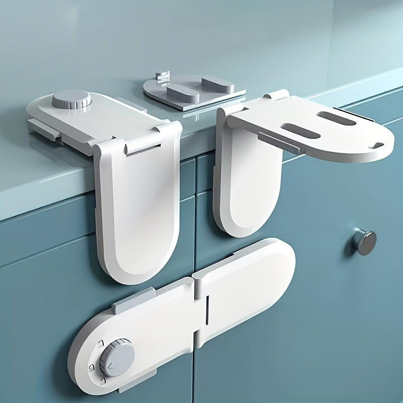 1 piece of Safety Drawer Lock with Right Angle Lock, suitable for Cabinet Doors, Refrigerator Doors, providing multifunctional safety protection.