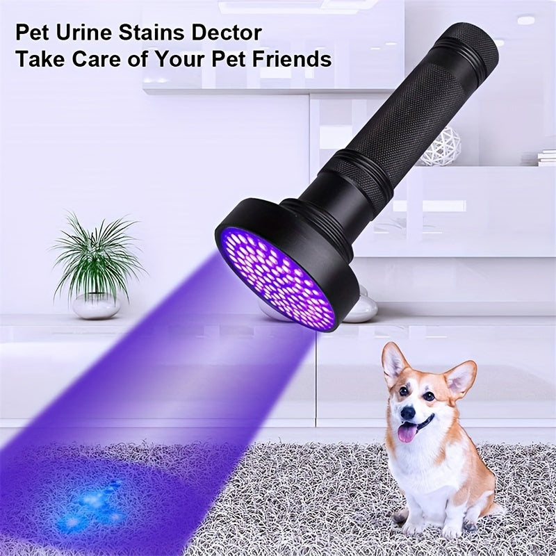 UV Blacklight Flashlight with Super Bright Ultraviolet LEDs, Metal Material with Switch Control, Battery Powered - Ideal for Scorpion Hunting, Pet Urine Detection - Available in 21, 51, or 100 LEDs, UV395nm.