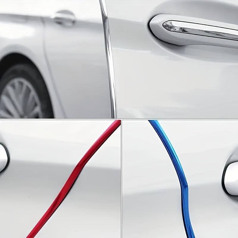 5m Car Door Chrome Molding Strip for Rear Bumper Protection, Universal Fit for All Cars.