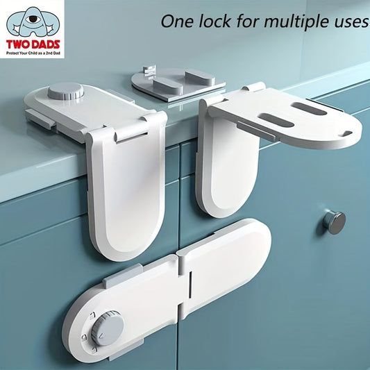 Two child safety drawer locks, right angle locks, cupboard locks, baby proof multifunction locks, baby safety locks, and fridge protection locks.